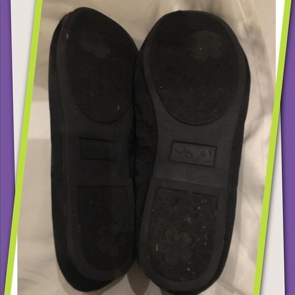 Bongo Black Slip-on Purple Feather Flats 2 - Picture 4 of 4